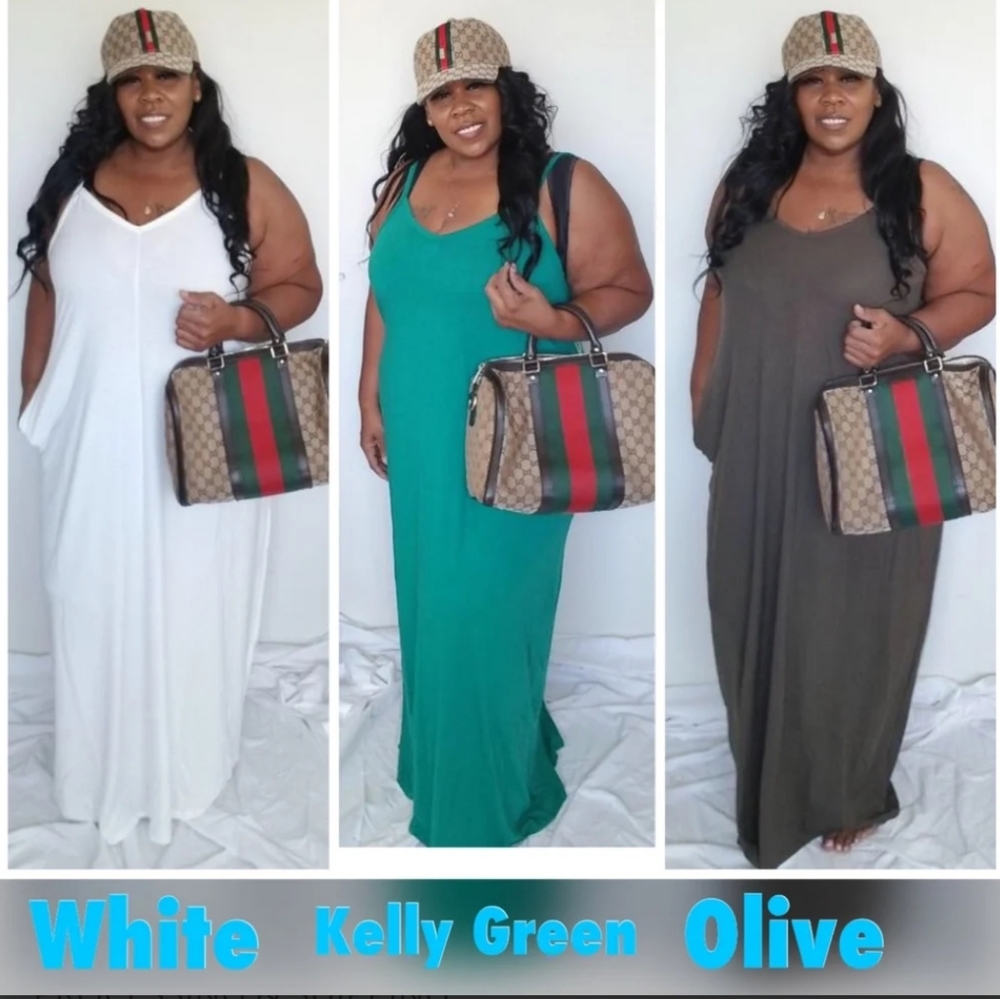 Spaghetti Strap Maxi Dress w/ Pockets
